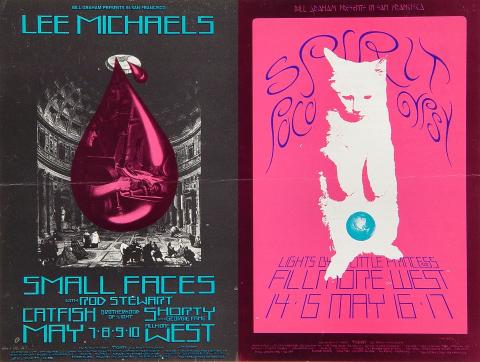 Lee Michaels ポスター 1970年 公演 Lee Michaels Vintage Concert Postcard from Fillmore West, May 7