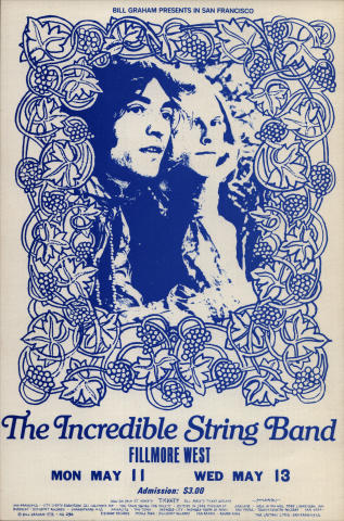Lee Michaels Vintage Concert Poster from Fillmore West, May 7