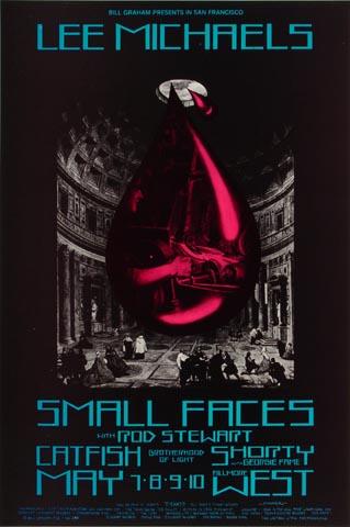 Lee Michaels ポスター 1970年 公演 Lee Michaels Vintage Concert Poster from Fillmore West, May 7