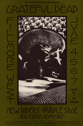 Grateful Dead Vintage Concert Poster from Fillmore West, Jun 4