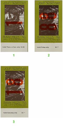 John Sebastian Vintage Ticket