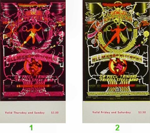 The Allman Brothers Band Vintage Ticket