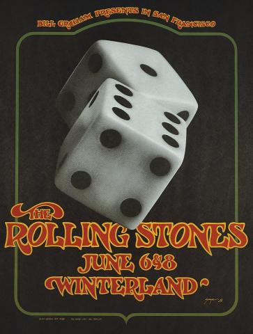 The Rolling Stones Vintage Concert Poster from Winterland, Jun 6