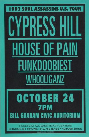 Cypress Hill Vintage Concert Poster from Fillmore Auditorium, Dec