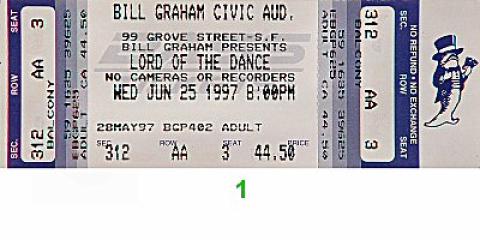 Lord of The Dance Vintage Ticket