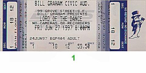 Lord of the Dance Vintage Ticket