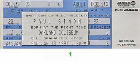 Paul Simon Vintage Ticket