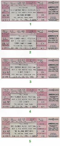 Telluride Mid-Summer Music Festival Vintage Ticket