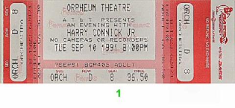 Harry Connick Jr. Vintage Ticket