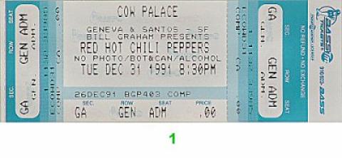 Red Hot Chili Peppers Vintage Ticket