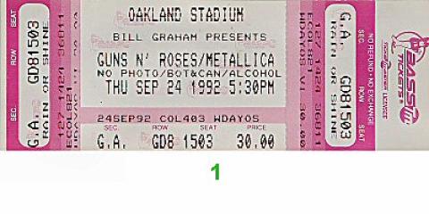 Guns N' Roses Vintage Ticket