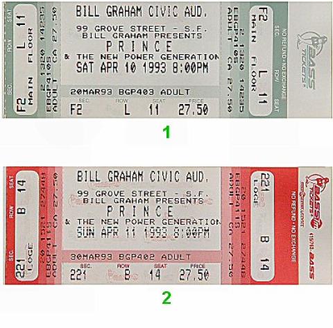 Prince Vintage Ticket