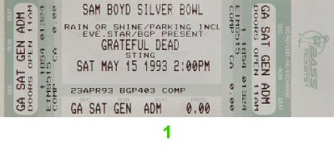 Grateful Dead Vintage Ticket