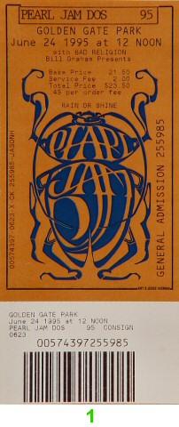 Pearl Jam Vintage Ticket