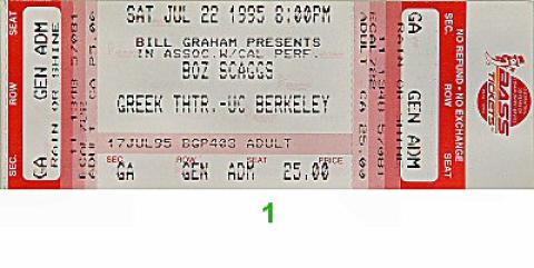Boz Scaggs Vintage Ticket