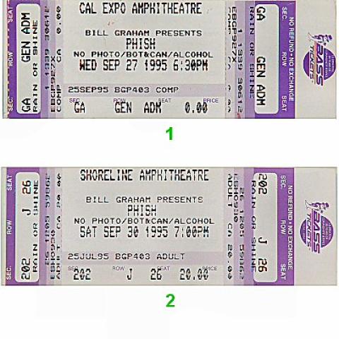 Phish Vintage Ticket