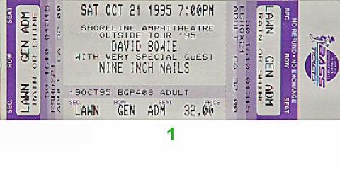 David Bowie Vintage Ticket