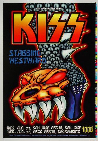 Kiss Vintage Concert Poster from San Jose Arena, Aug 27, 1996 at