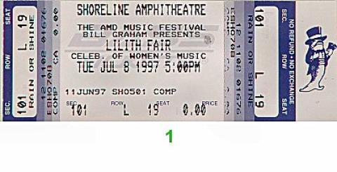 Sarah McLachlan Vintage Ticket