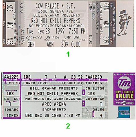 Red Hot Chili Peppers Vintage Ticket