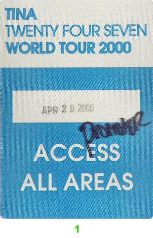 Tina Turner Backstage Pass