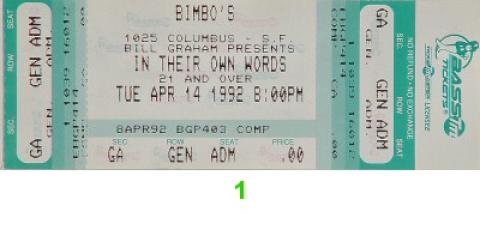 Midge Ure Vintage Ticket