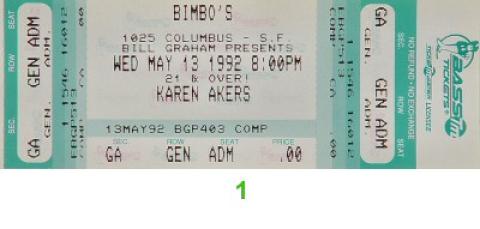 Karen Akers Vintage Ticket