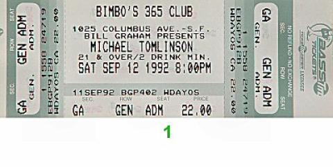 Michael Tomlinson Vintage Ticket