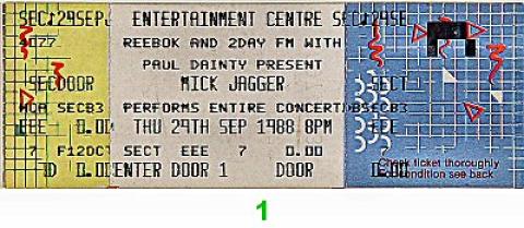 Mick Jagger Vintage Ticket