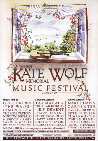 Kate Wolf Memorial Music Festival Poster