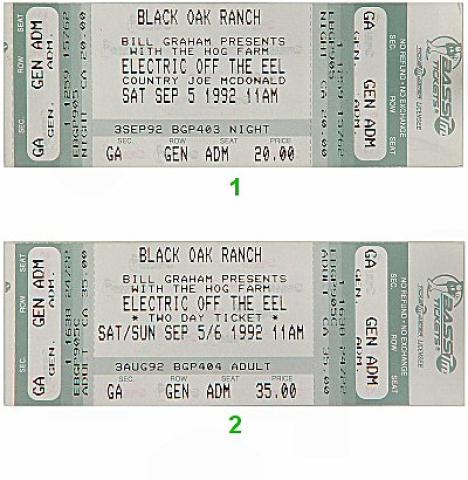 Country Joe McDonald Vintage Ticket