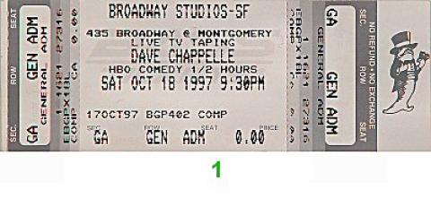 Dave Chappelle Vintage Ticket