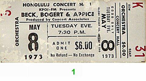 Beck Bogert & Appice Vintage Ticket