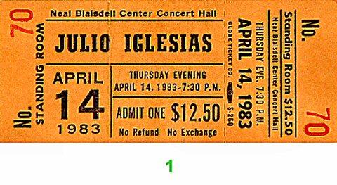 Julio Iglesias Vintage Ticket