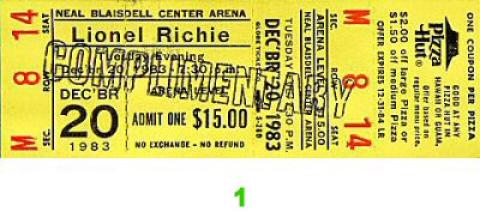 Lionel Richie Vintage Ticket