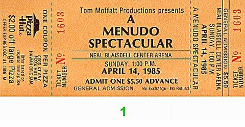 Menudo Vintage Ticket