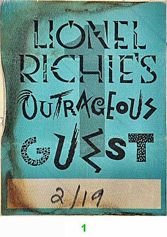 Lionel Richie Backstage Pass