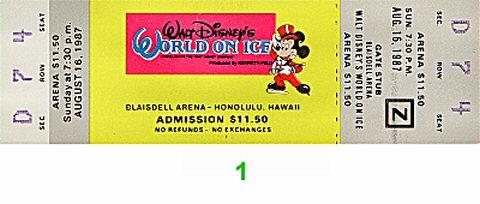 Walt Disney's World On Ice Vintage Ticket