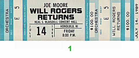 Joe Moore Vintage Ticket