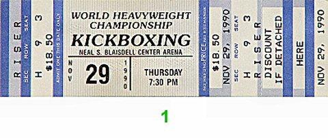 World Heavyweight Championship Kickboxing Vintage Ticket