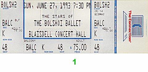 The Bolshoi Ballet Vintage Ticket