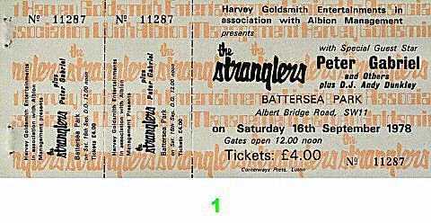 The Stranglers Vintage Ticket