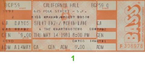 Split Enz Vintage Ticket