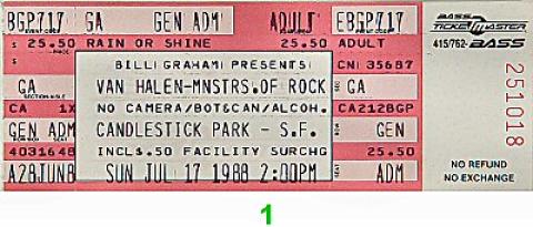 Van Halen Vintage Ticket