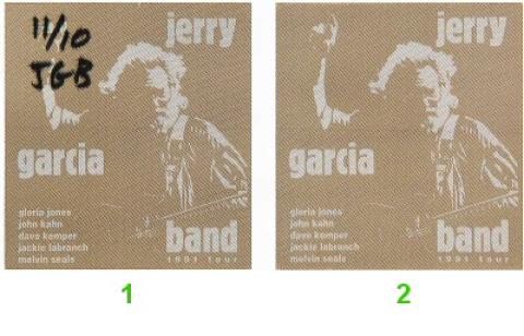 Jerry Garcia Band Backstage Pass