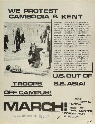We Protest Cambodia and Kent Handbill