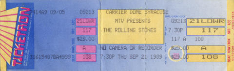 The Rolling Stones Vintage Ticket