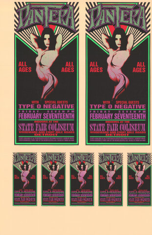 Pantera Vintage Concert Silkscreen from State Fair Coliseum, Feb