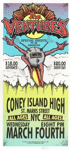 The Ventures Vintage Concert Poster from Coney Island High, Mar 4