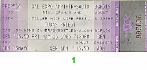 Judas Priest Vintage Ticket